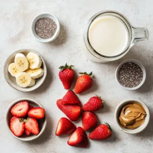 smoothie ingredients with almond milk