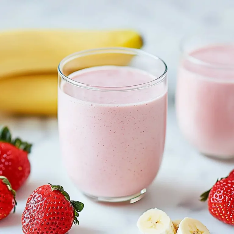 frozen strawberry banana smoothie with almond milk recipe card
