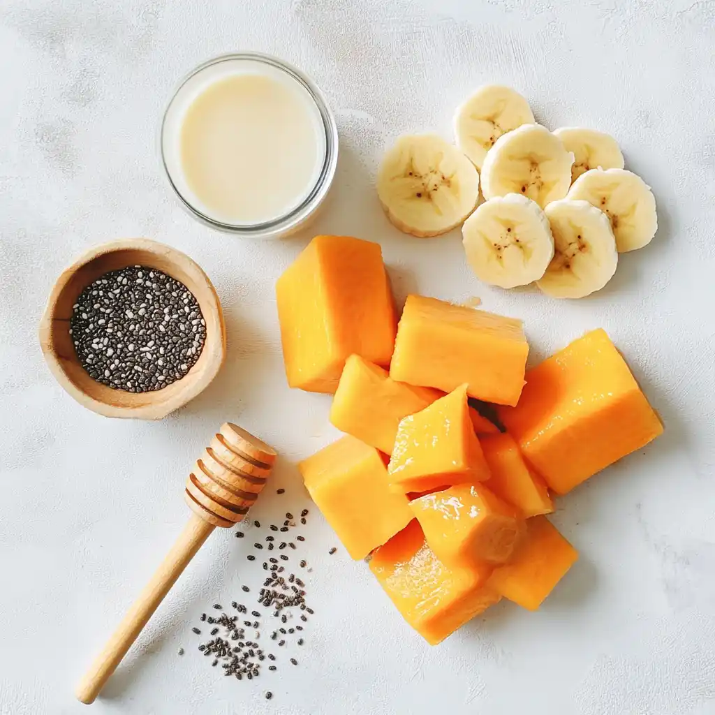 papaya-banana-almond-milk-ingredients Papaya, Banana, and Almond Milk Ingredients
