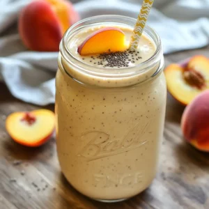 Served Peach Banana Smoothie Without Yogurt