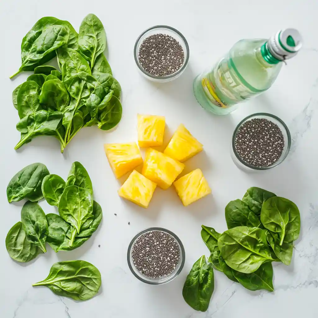 spinach-pineapple-smoothie-ingredients Ingredients for Spinach Pineapple Smoothie