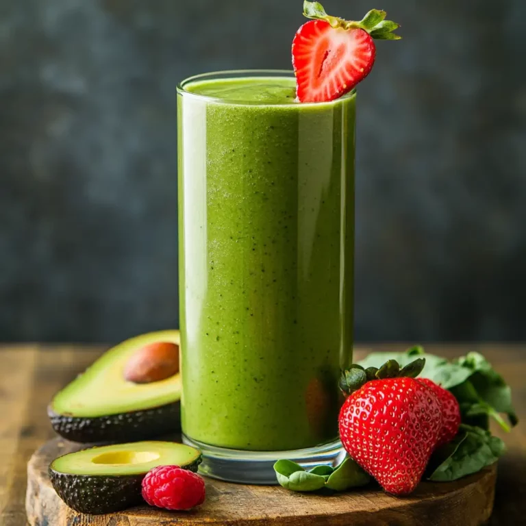 Strawberry Avocado Green Smoothie