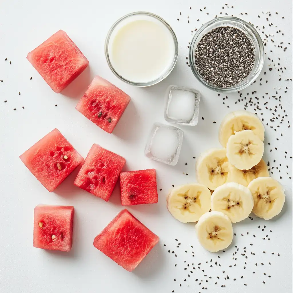 watermelon-banana-smoothie-ingredients Watermelon and Banana Ingredients for Smoothie